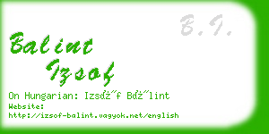 balint izsof business card